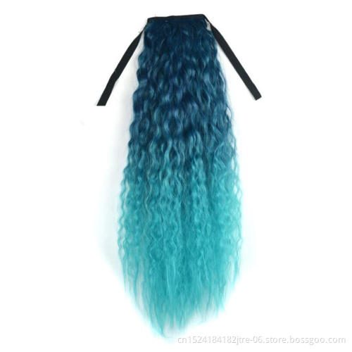 silver grey afro kinky ponytail hair wig, gray hair ponytail
